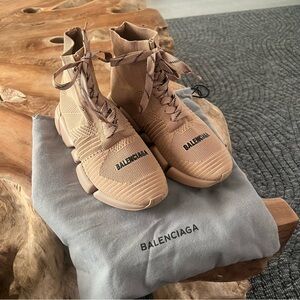 Balenciaga Speed knit sneaker in nude